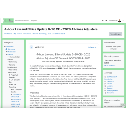 4 hr 2026 Law & Ethics Update 6-20 All Lines Adjusters CE