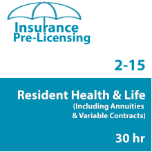 60 hr 2-15 Health and Life Insurance Pre-Licensing course (including Annuities and Variable Contracts) - 3 Month enrollment